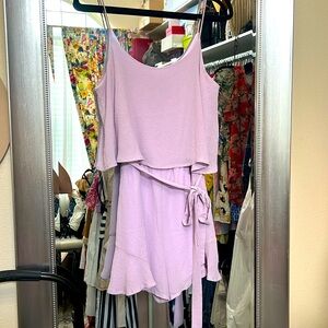 Lavender floaty romper with belt